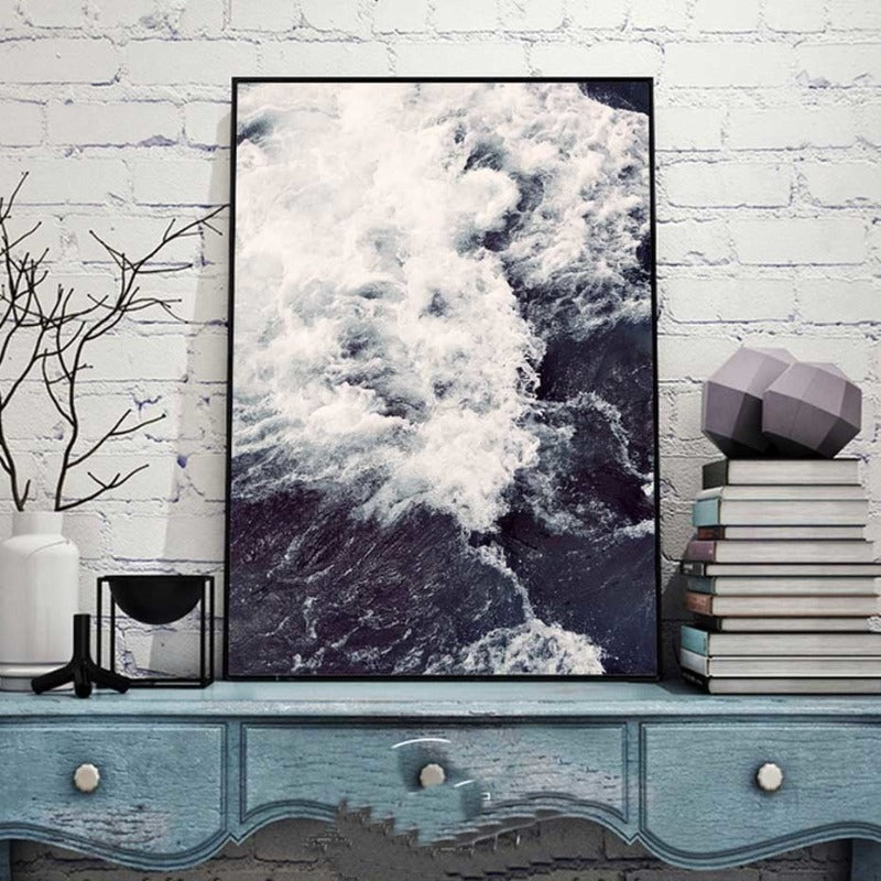 Nordische Meereslandschaft mit Gischt - Leinwandbild