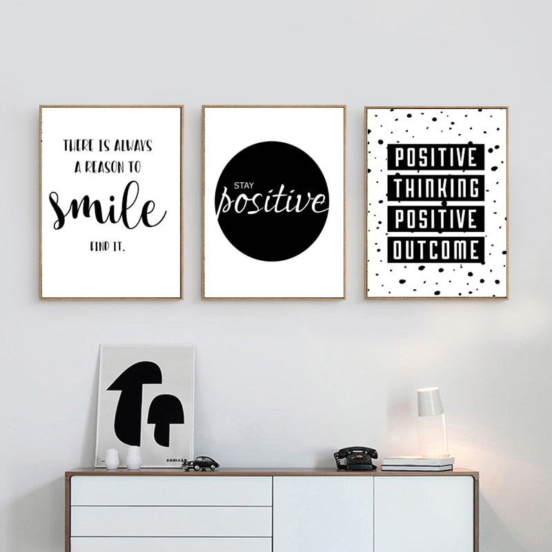 Motivational Life Quote Schwarz Weiß - Leinwand Wandkunst Gemälde