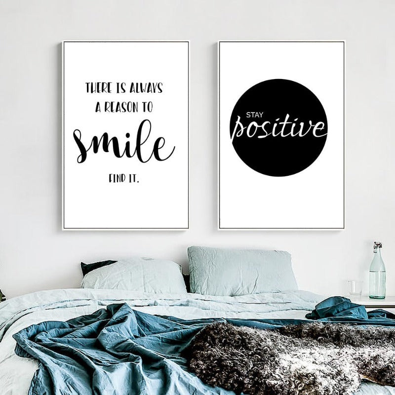 Motivational Life Quote Schwarz Weiß - Leinwand Wandkunst Gemälde
