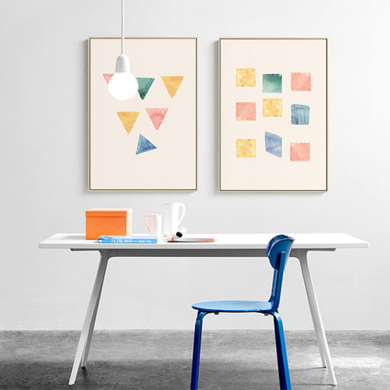Geometrische Aquarelldrucke Poster - Leinwand Wandkunst Malerei
