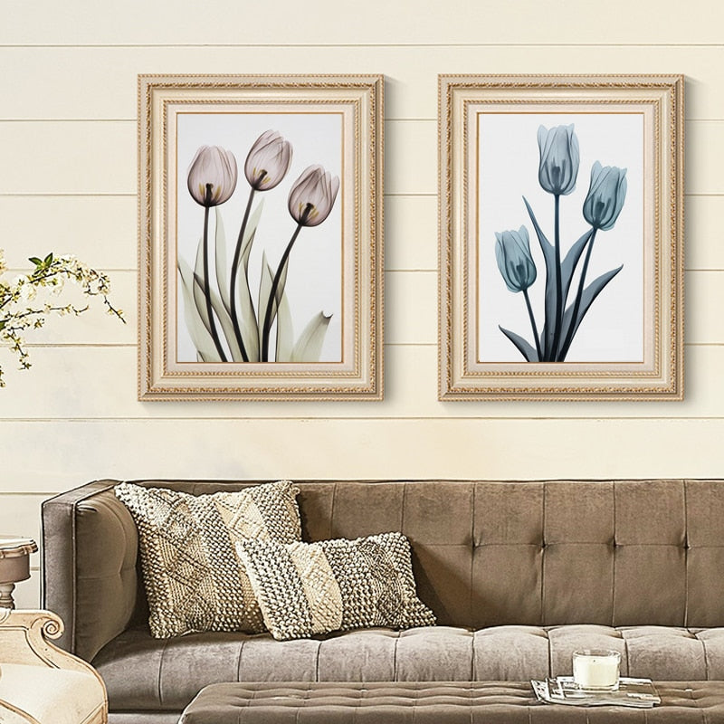 Moderne europäische Tulpe – Leinwandbild