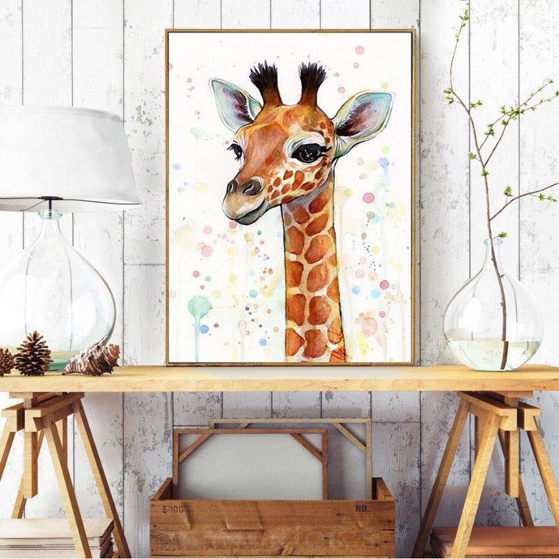 Baby Giraffe - Leinwand Wandkunst Gemälde