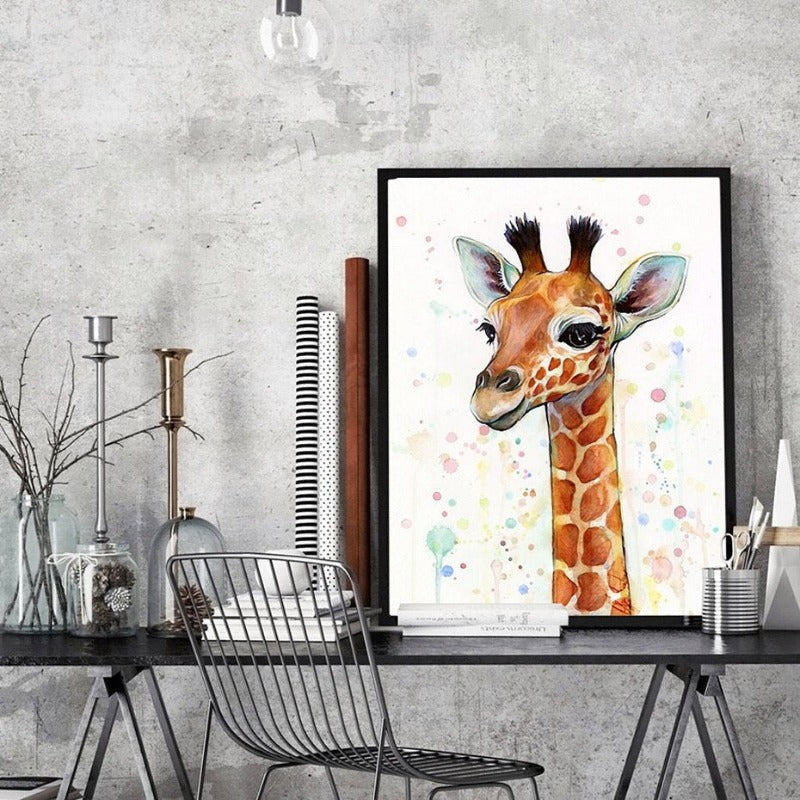 Baby Giraffe - Leinwand Wandkunst Gemälde