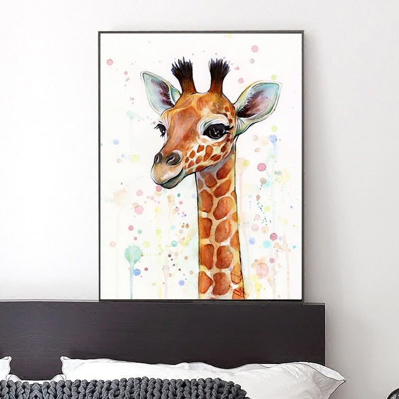 Baby Giraffe - Leinwand Wandkunst Gemälde