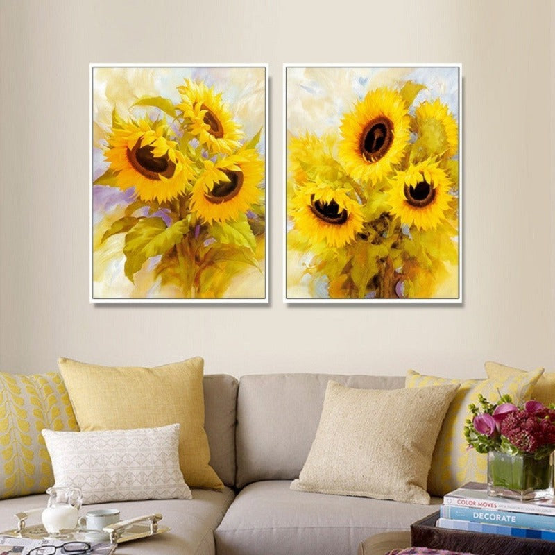 Moderne Sonnenblume Wandkunst Blumen - Leinwand Wandkunst Gemälde
