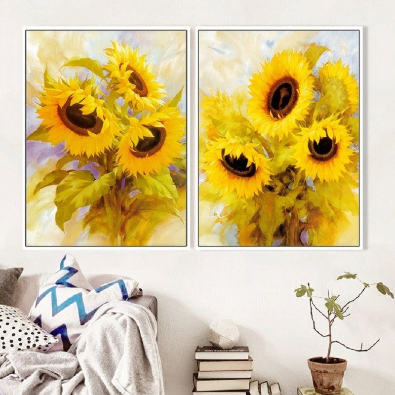 Moderne Sonnenblume Wandkunst Blumen - Leinwand Wandkunst Gemälde