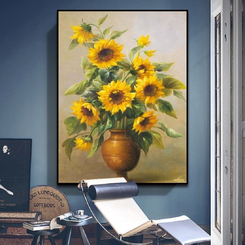 Moderne Sonnenblume Wandkunst Blumen - Leinwand Wandkunst Gemälde