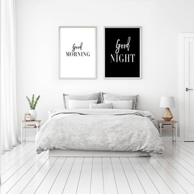Guten Morgen Gute Nacht - Leinwand Wandkunst Gemälde