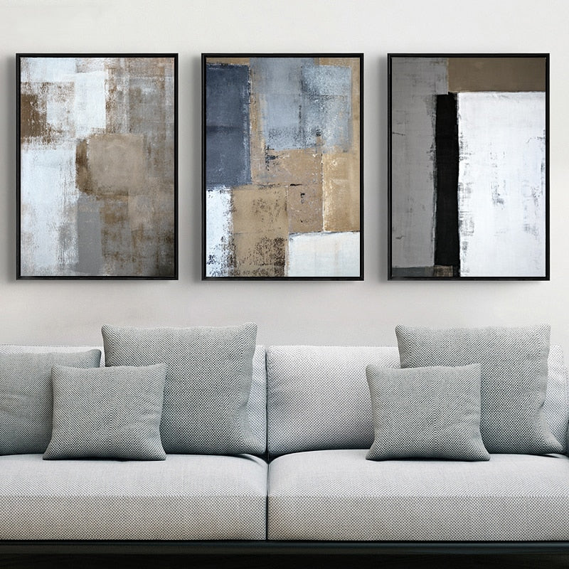 Abstrakte Vintage-Leinwanddrucke aus Europa – Wandkunst auf Leinwand