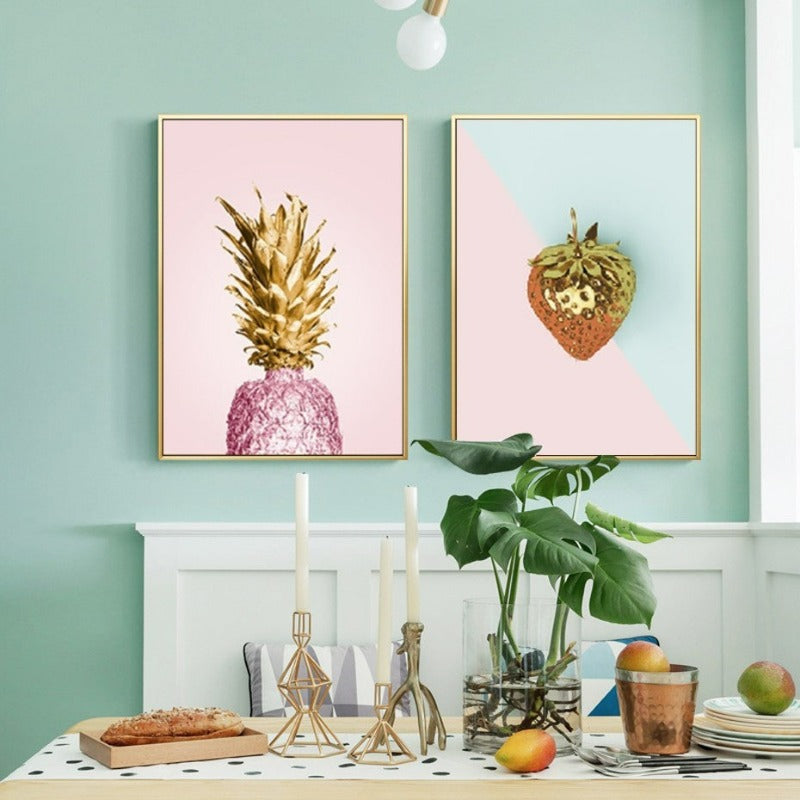 Nordische Bananen-Ananas - Leinwandbild