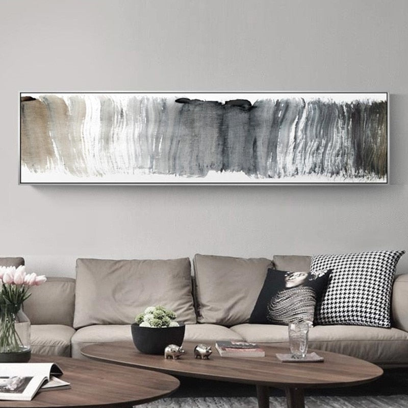 Schwarz und Weiß Panorama - Canvas Wandkunst Gemälde