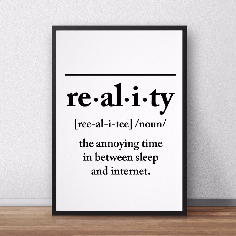 Definition der Realität - Leinwand Wandkunst Malerei