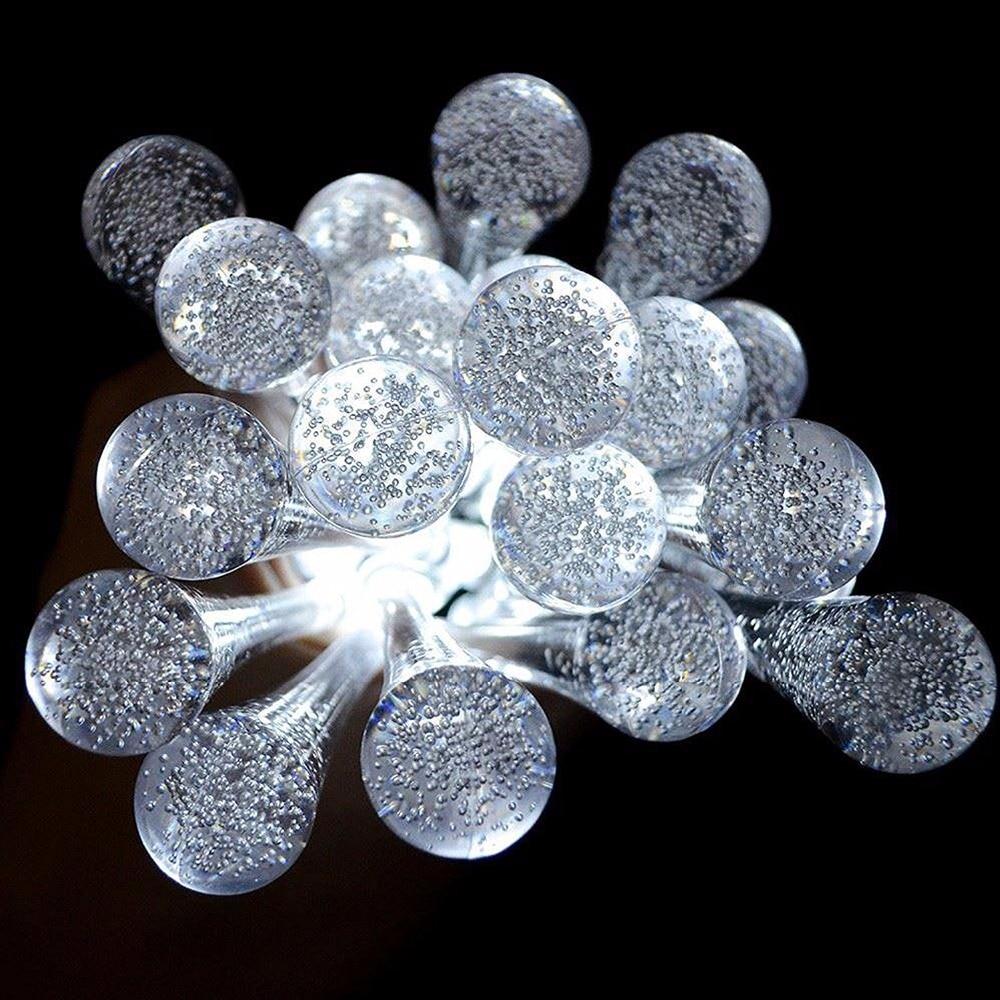 Brehn | LumiDew Solar Tropfen Lichterkette | Solarbetriebene LED-Lichterkette für Garten & Terrasse | Warmweiß, Weiß & Multicolor