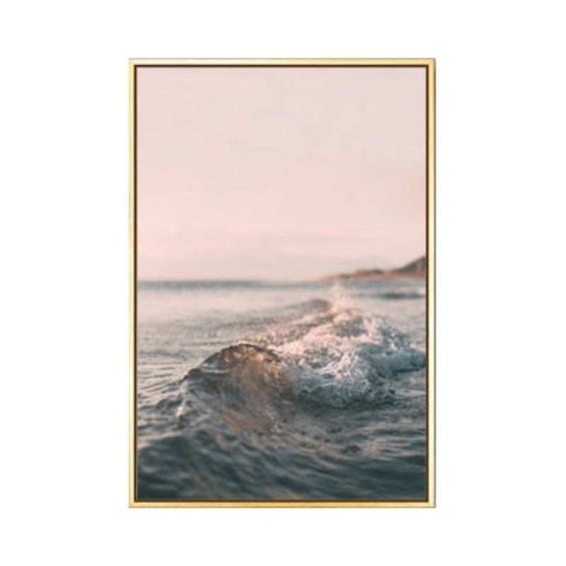 Modernes romantisches Leinwandbild mit rosa Pfingstrosen und Flamingos