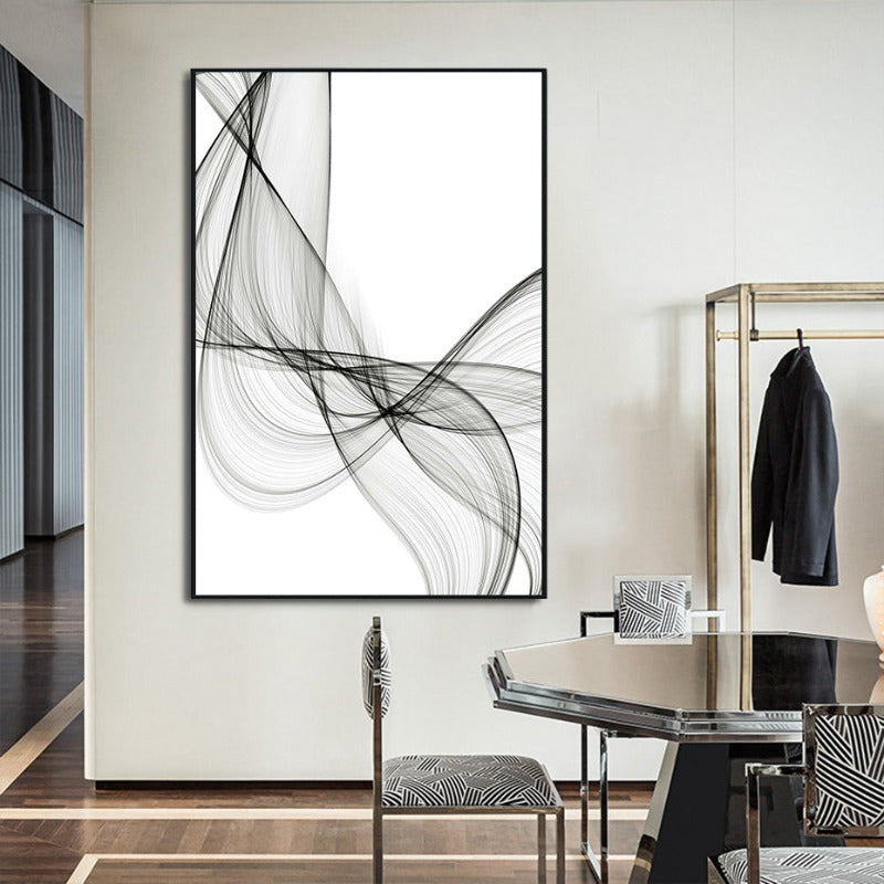 Abstraktes Wellenlinienmuster - Leinwand Wandkunstgemälde