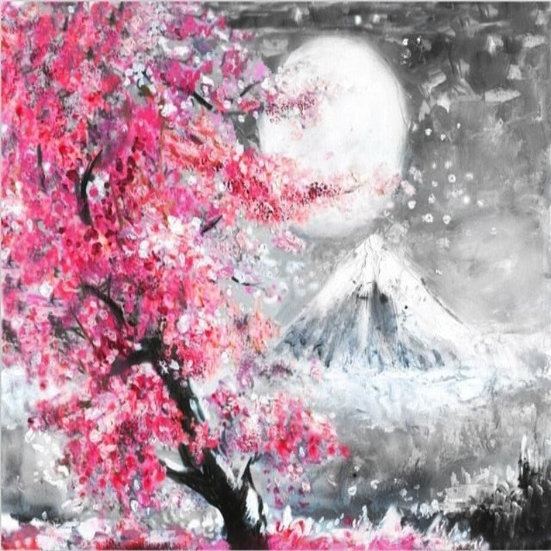 Mount Fuji Kirschblüte Landschaft Japan - Leinwand Wandkunst Gemälde