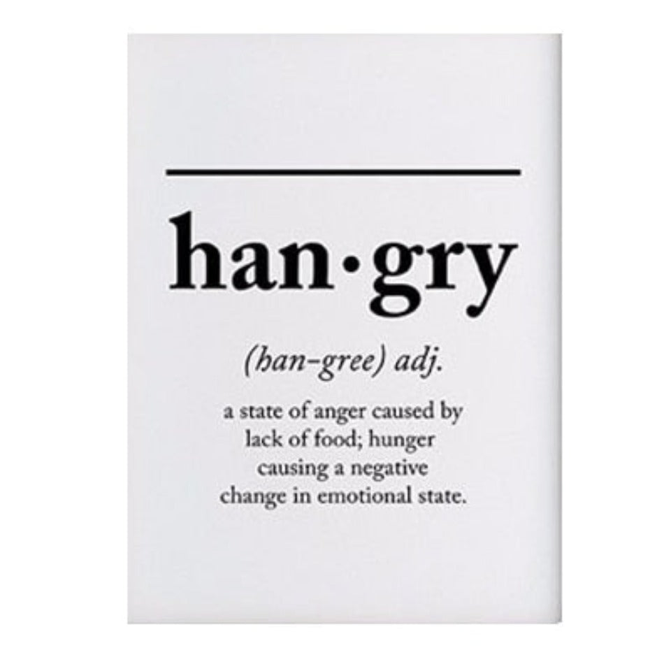 Skandinavische Buchstaben zur Definition von „Hungry“ – Leinwandbild