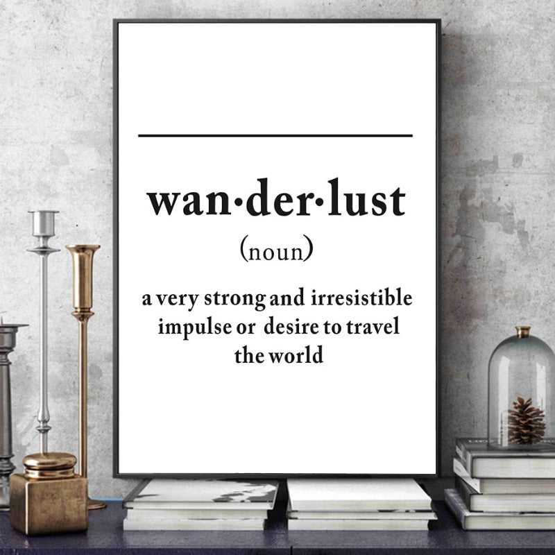 Definition von Wanderlust - Leinwand Wandkunst Gemälde