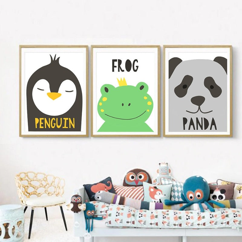 Freundliche Gesichter - Leinwand Wandkunst Malerei