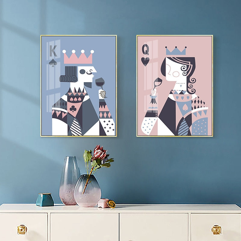 Wie ein König und eine Königin trinken - Leinwand Wandkunst Gemälde