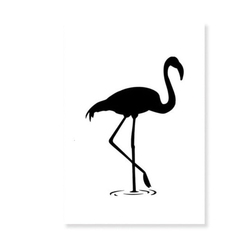 Schwarzer Flamingo - Leinwand Wandkunst Malerei