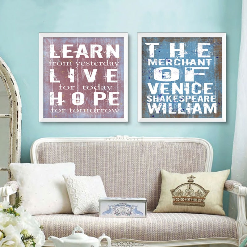 Inspirierende Vintage-Zitate – Leinwandbild