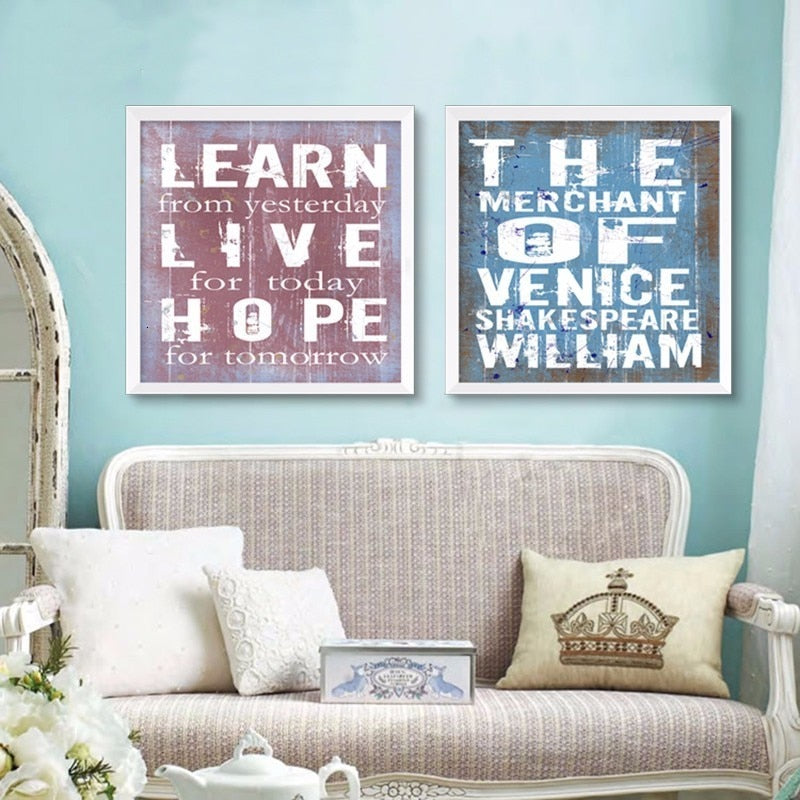 Inspirierende Vintage-Zitate – Leinwandbild