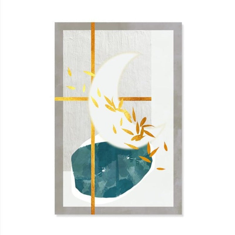 Geometrische Farbenfrohe Designs - Leinwand Wandkunst Malerei