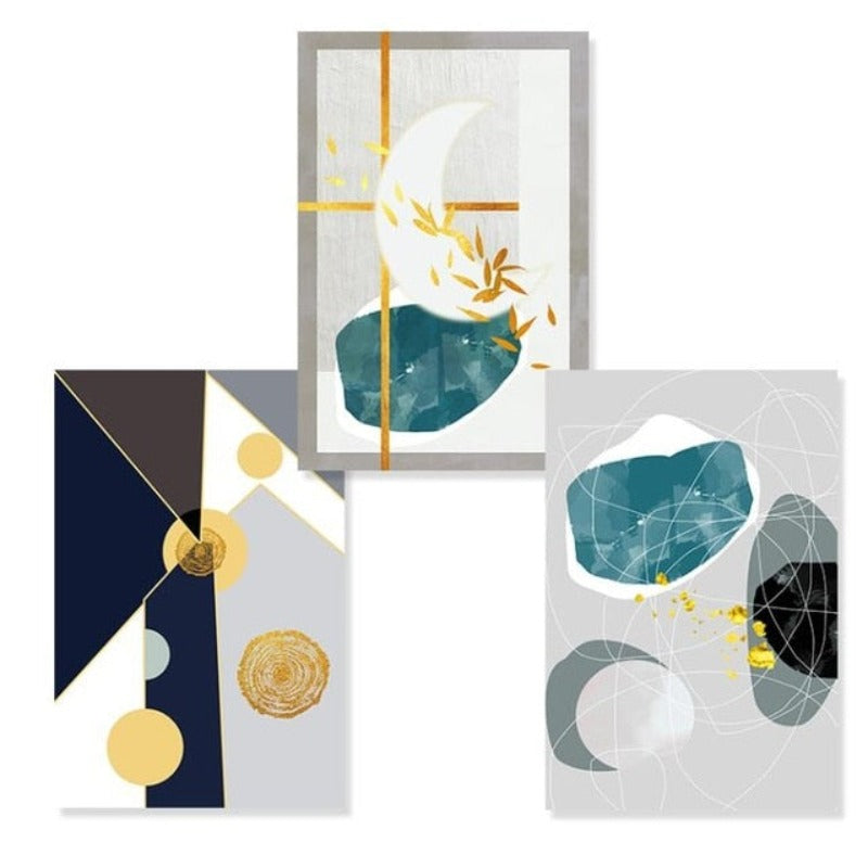 Geometrische Farbenfrohe Designs - Leinwand Wandkunst Malerei