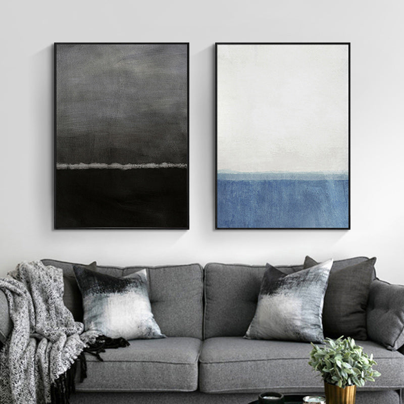 Bilder von Blau und Schwarz - Leinwand Wandkunst Gemälde