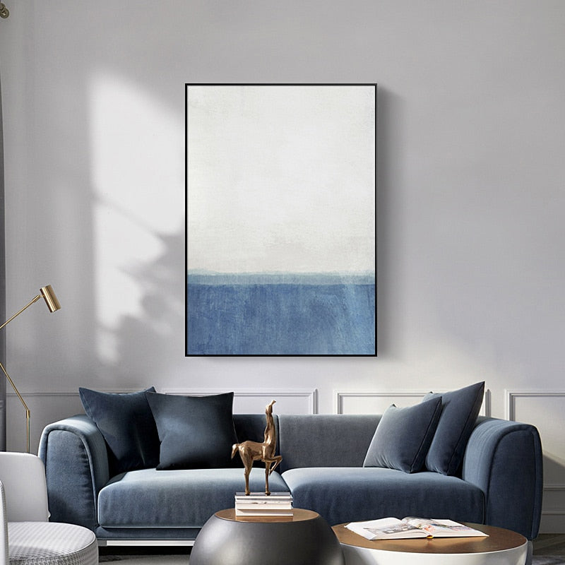 Bilder von Blau und Schwarz - Leinwand Wandkunst Gemälde
