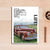 Vintage-Blaue Oldtimer-Reiseautos - Leinwandbild