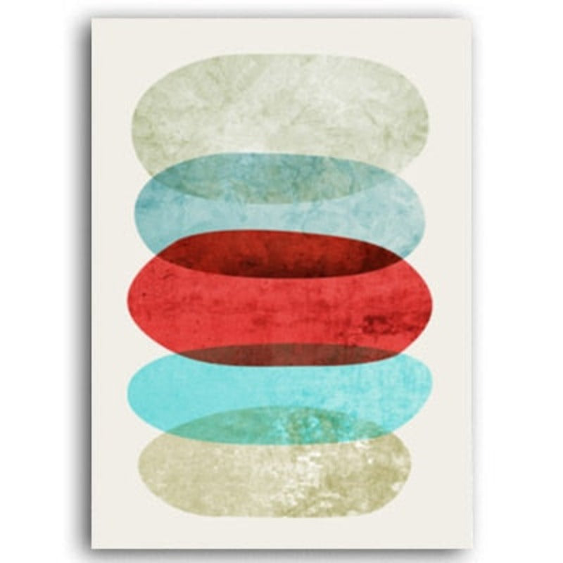 Abstraktes geometrisches Aquarell – Leinwandbild