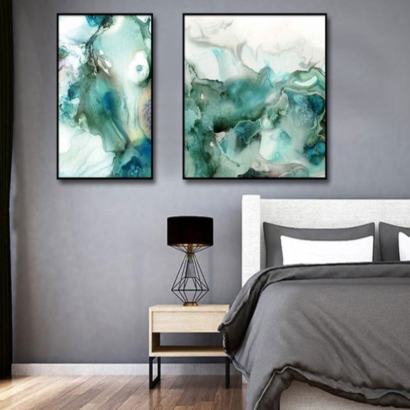 Mint Sea Marble - Leinwandbild