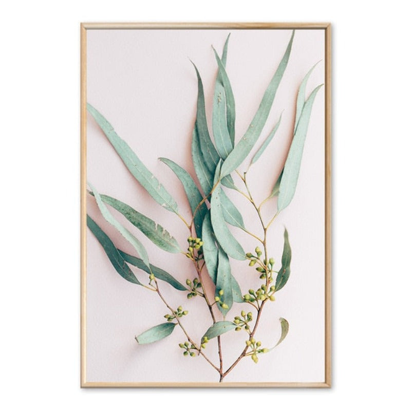 Moderne Pflanzenblätter, Königsprotea-Blüten - Leinwandbild