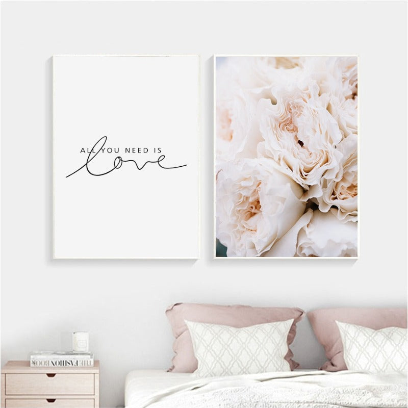 Blush Pink Pfingstrosen Wandkunst Bilder - Leinwand Wandkunst Gemälde
