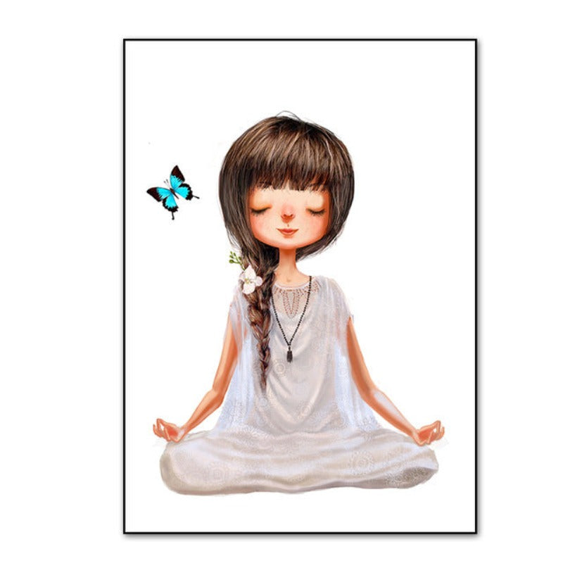Wunderschönes Yoga-Mädchen-Poster - Leinwand Wandkunst Malerei