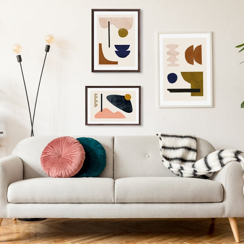 Geometrische abstrakte Skandinavien Galerie - Leinwand Wandkunst Gemälde