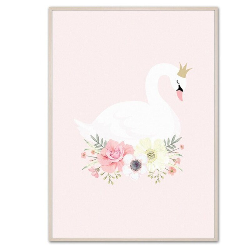 Süßes rosa Einhorn-Mädchen - Leinwandbild