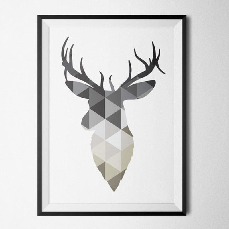 Geometrischer Reh Glaubenszitat - Leinwand Wandkunst Malerei