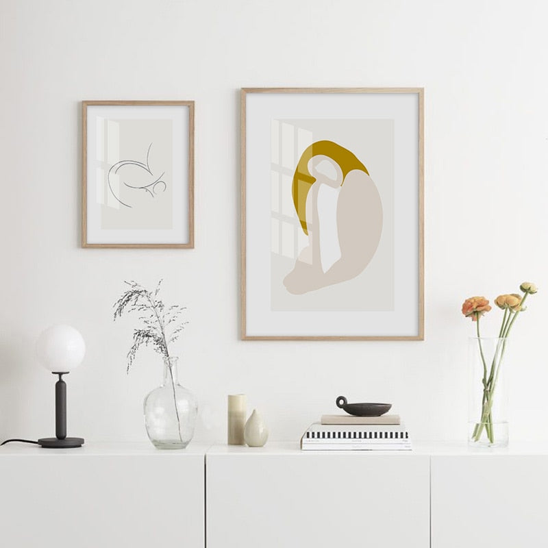 Minimalistische geometrische grafische abstrakte Galerie - Leinwand Wandkunst Gemälde