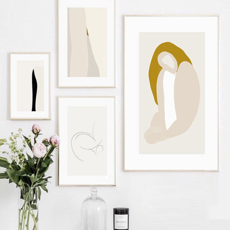 Minimalistische geometrische grafische abstrakte Galerie - Leinwand Wandkunst Gemälde