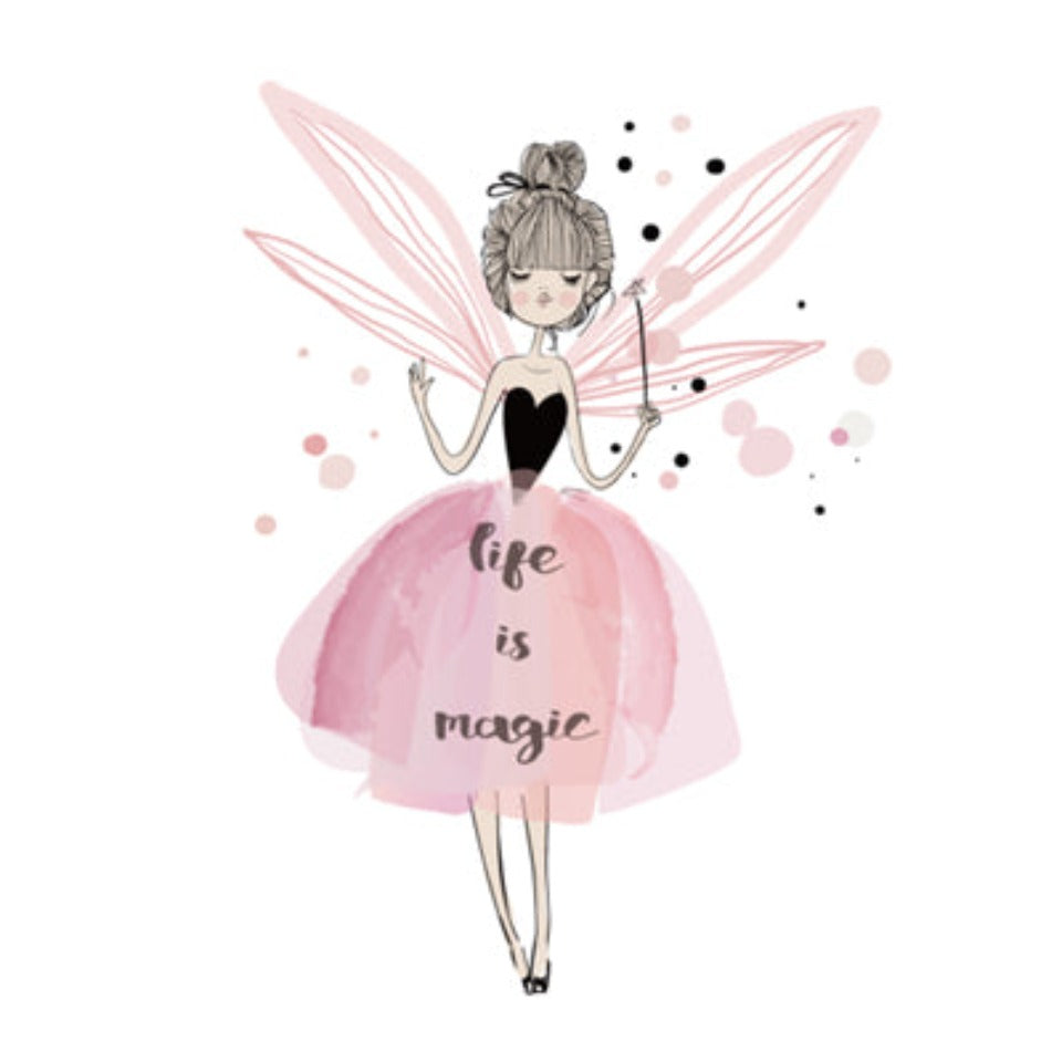 Aquarell-Wandbild mit rosa Kawaii-Mädchen – Leinwandbild