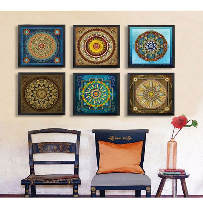 Mandala Ornament Thangka Yoga - Leinwand Wandkunst Malerei