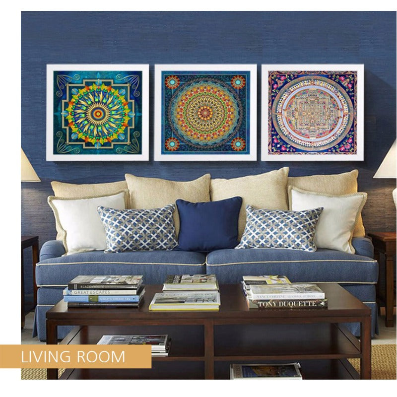 Mandala Ornament Thangka Yoga - Leinwand Wandkunst Malerei