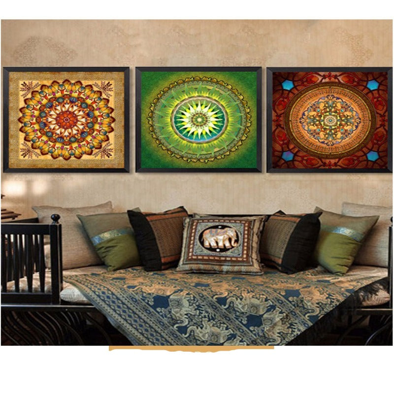 Mandala Ornament Thangka Yoga - Leinwand Wandkunst Malerei