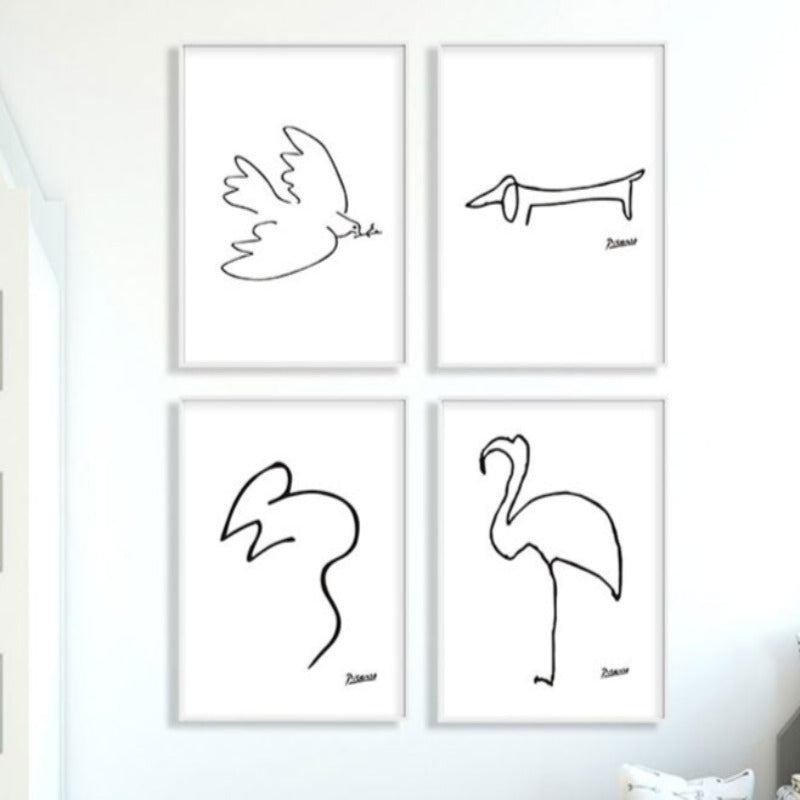 Tierskizzen - Leinwand Wandkunst Gemälde