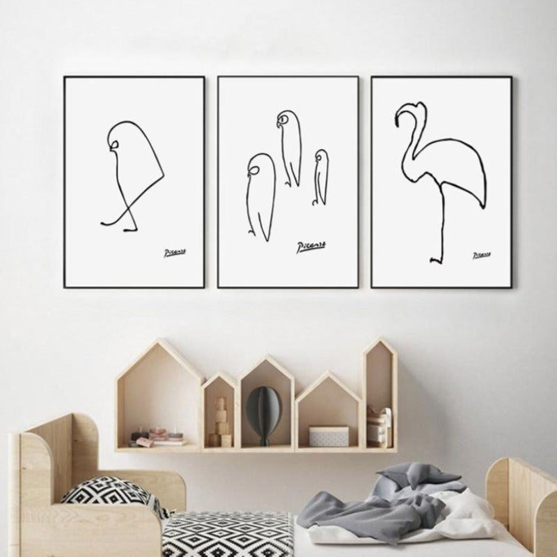 Tierskizzen - Leinwand Wandkunst Gemälde