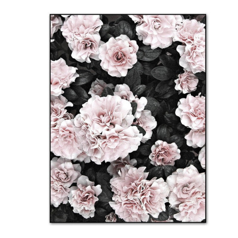 Modernes rosa Flamingo-Blumenbild auf Leinwand