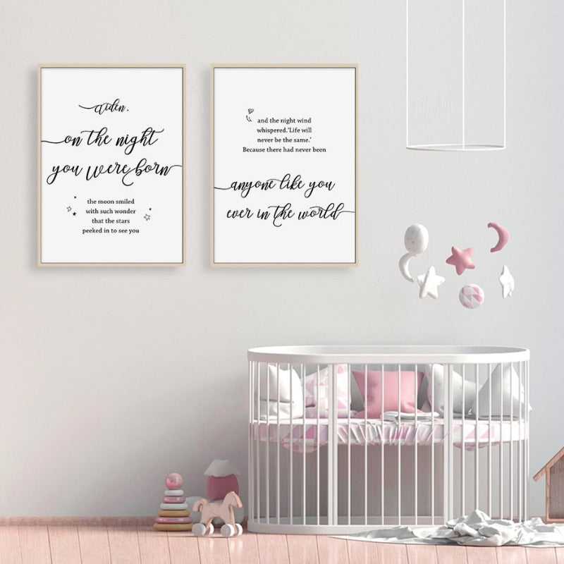 Baby und Elternname personalisiert - Leinwand Wandkunst Malerei